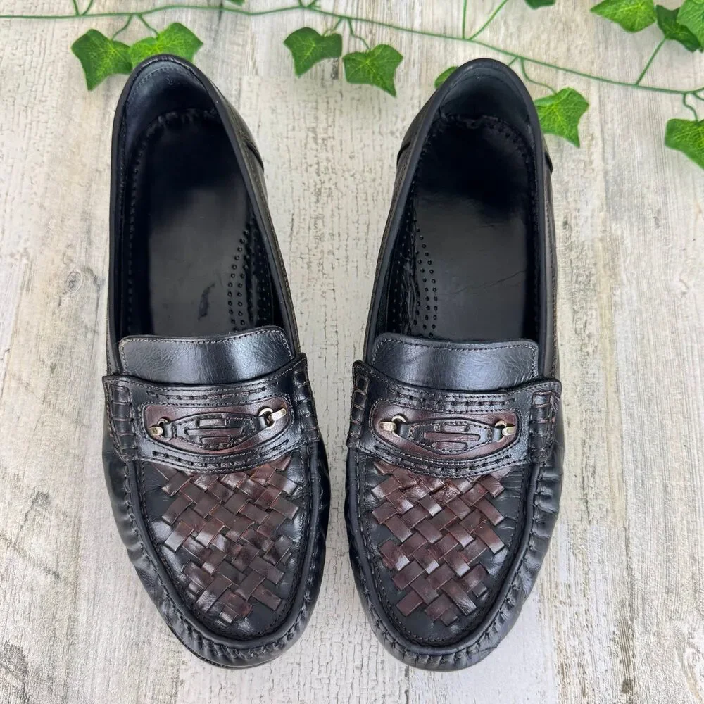 Men's Italian Casual Loafer Slip On woven with tassel size 43